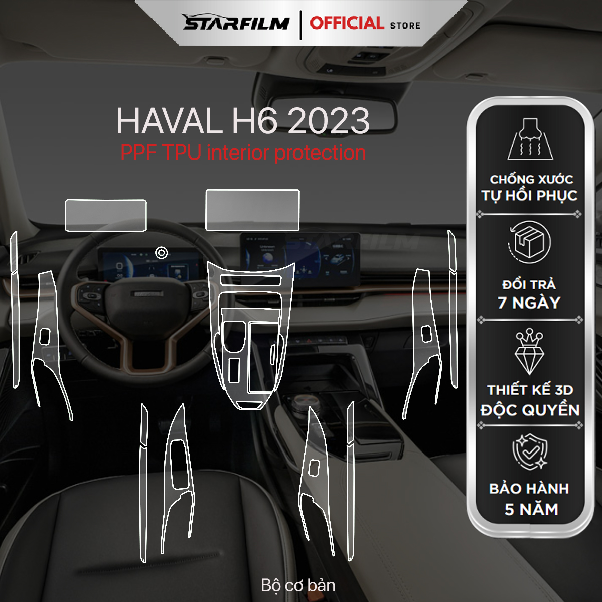 Haval H6 2023 PPF TPU nội thất chống xước tự hồi phục STARFILM